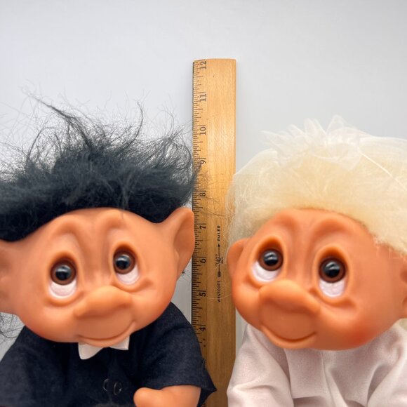 Troll Bride and Groom WEDDING COUPLE Troll Dolls 604 Thomas Dam Denmark 8-11” - Picture 10 of 16